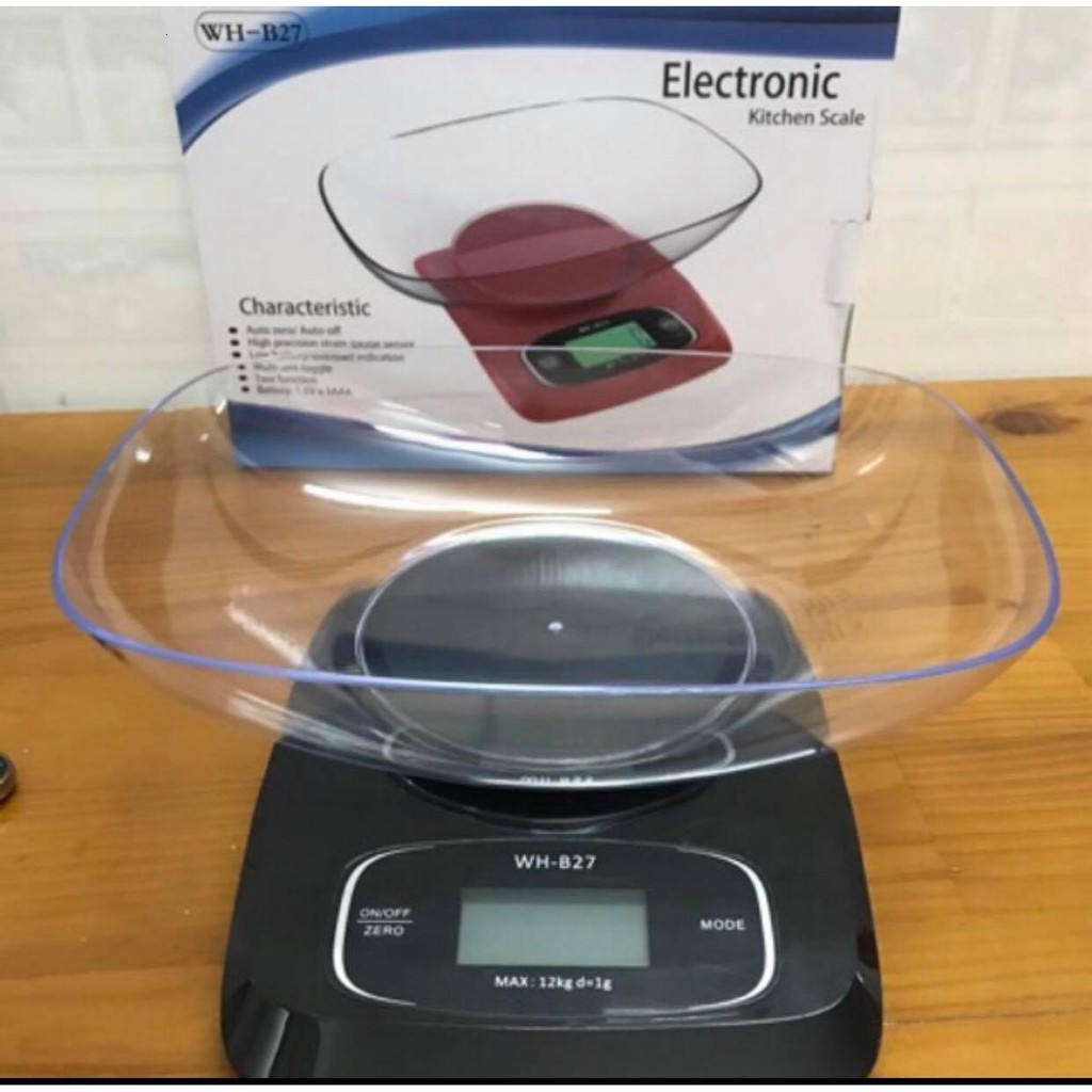 [BH 1 ĐỔI 1] Cân Điện Tử Nhà Bếp 5kg 1g WH B27 Tặng Măm Nhựa To Tela Shop - Bảo Hành 1 Năm
