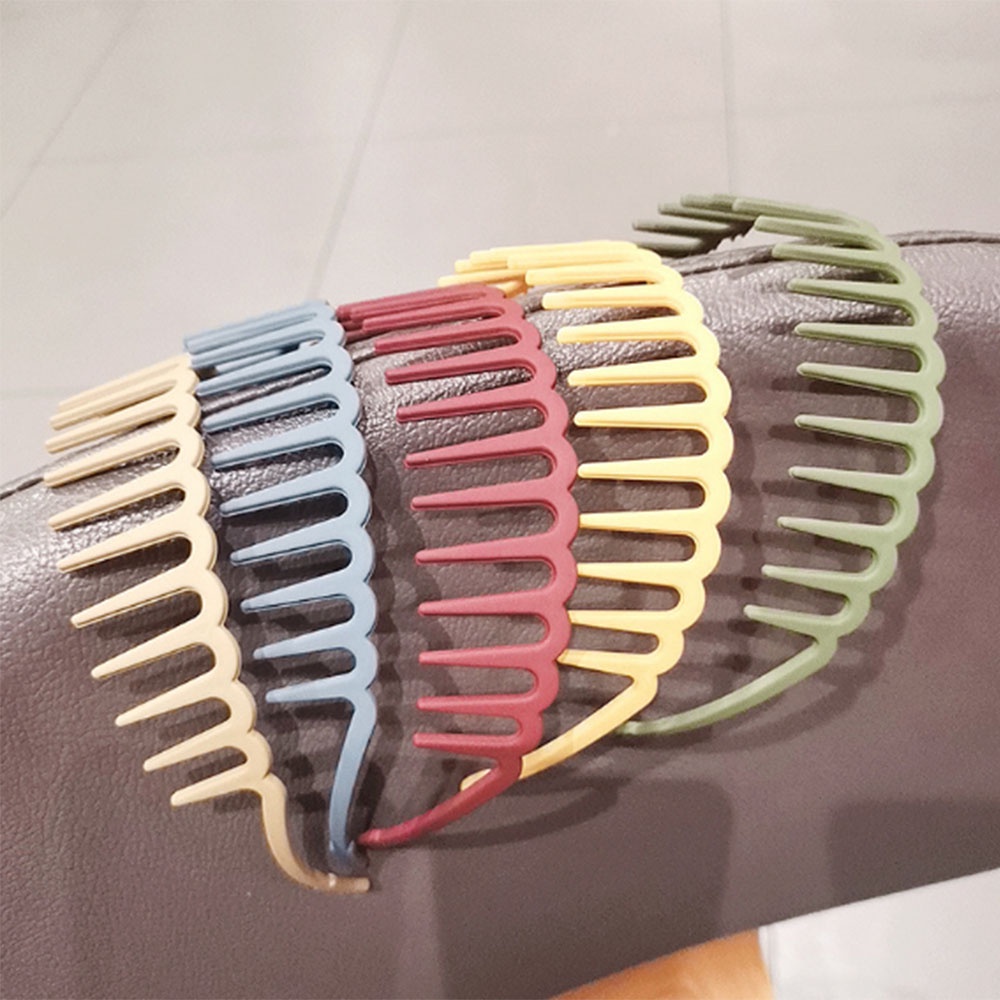 Băng đô cài tóc bằng nhựa màu trơn kiểu Hàn Quốc thời trang cho nữ