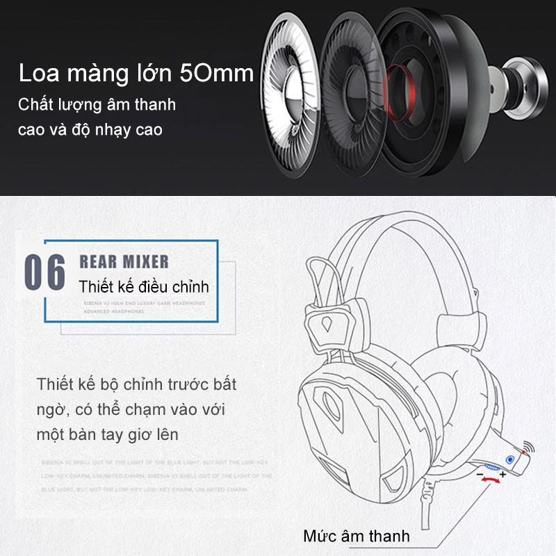 Tai nghe H7 chụp tai chuyên Game có mic thoại Led [M10002]