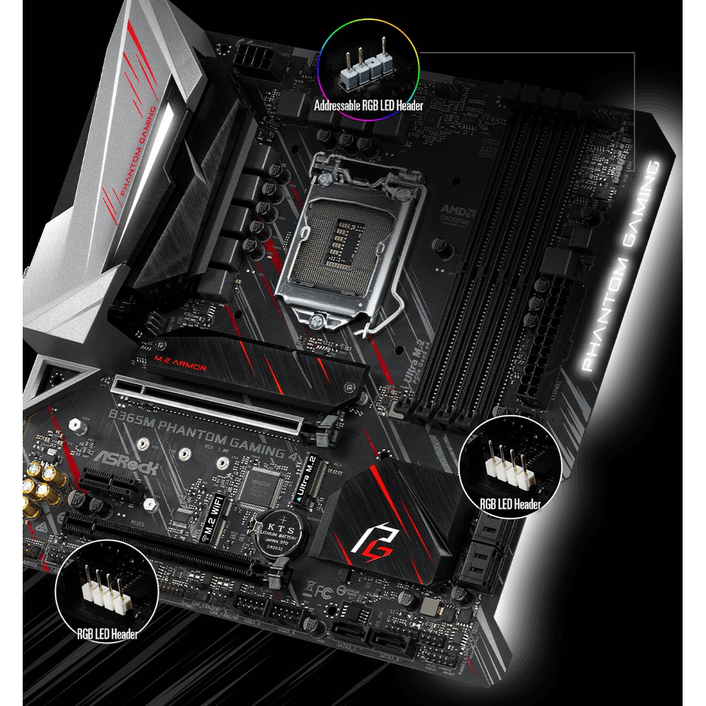 Main Asrock B365M Phantom Gaming 4 (Tặng Chuột Royal Kludge RM502 Gaming RGB khi build Cấu Hình PC)