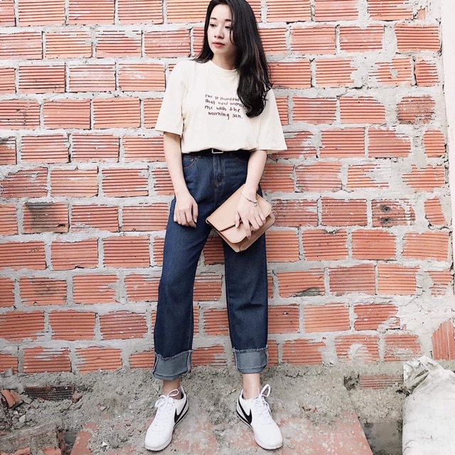 Quần jean gập gấu