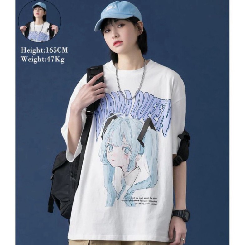 ÁO THUN, ÁO PHÔNG TAY LỠ UNISEX FORM RỘNG OVERSIZE DRAMA QUEEN ANIME M627 KL SHOP HP SHOP THUYLIENSH