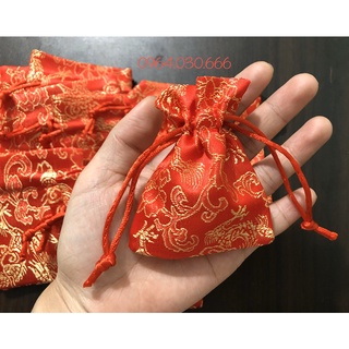 Túi gấm hoa văn rồng phượng đựng xu, nữ trang, trang sức
