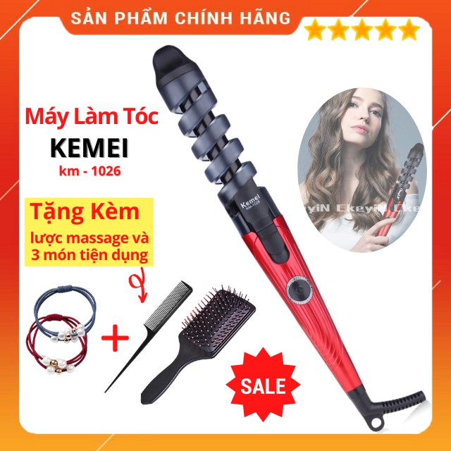 Máy Làm Tóc FREESHIP Uốn Xoăn Mini Chuẩn Salon Chính Hãng Bảo Hành 12 Tháng Tặng Lược Massage