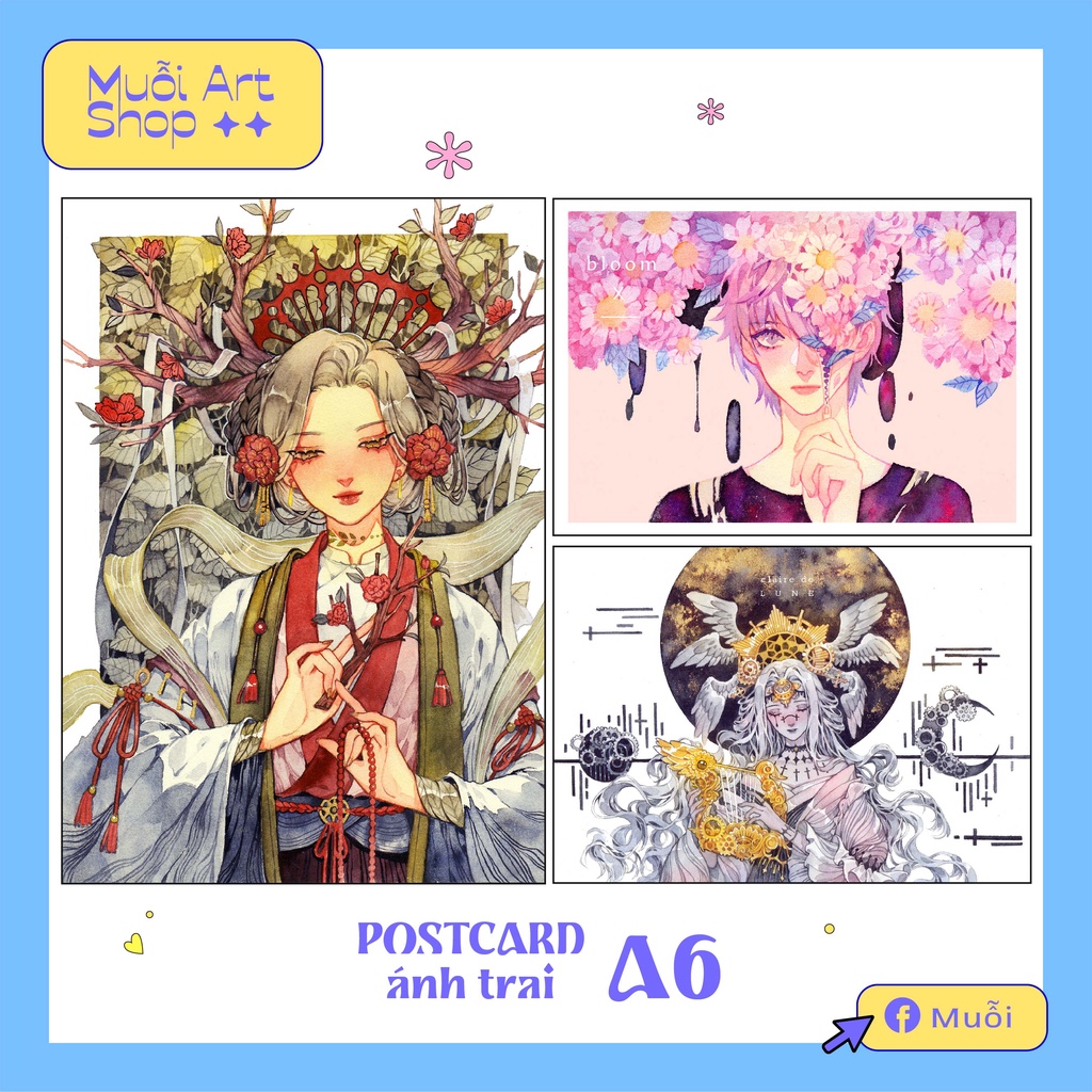 Postcard tranh màu nước Art Muỗi