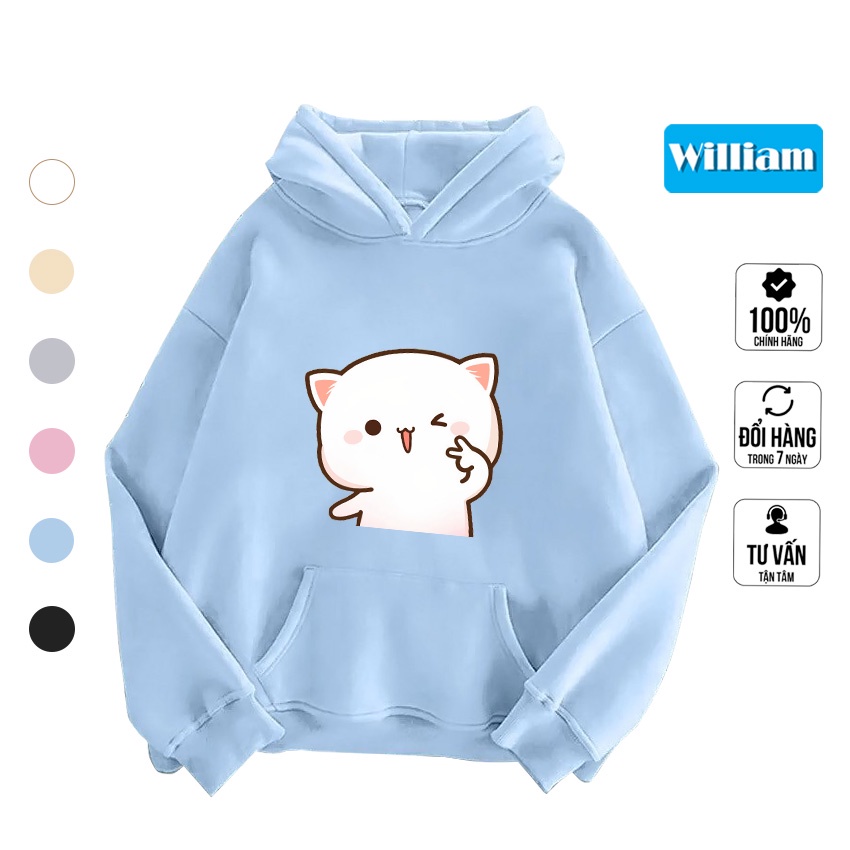 Áo hoodie nam nữ hình Mèo dễ thương chất nỉ bông dày dặn, in Pet cao cấp William - DS211