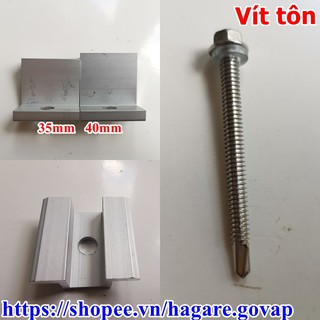 Pát kẹp cuối + Kẹp giữa tấm pin năng lượng mặt trời 35-40mm.