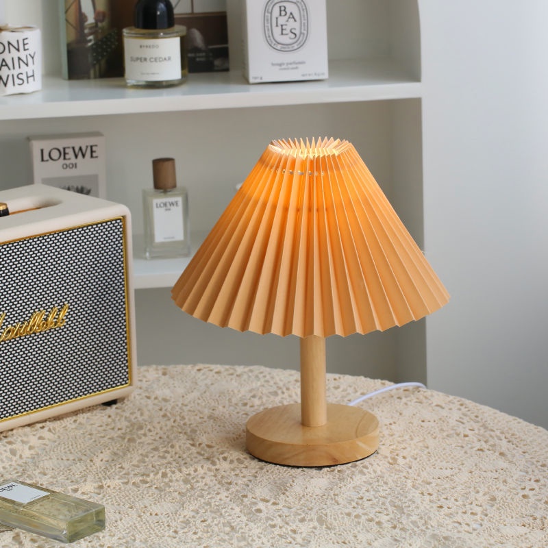 Đèn Ngủ Để Bàn Thân Gỗ BELLEVIE Đèn Bóng Led Phong Cách Vintage DN1
