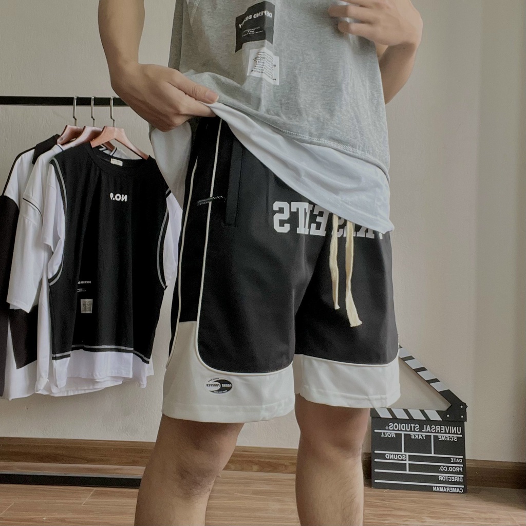 Quần Sooc UMi In Chữ 3RDW Unisex Vải Umi Hàn Đẹp Và Thoáng Mát