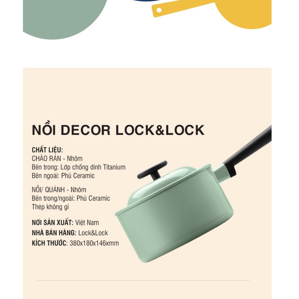 Nồi Decore Lock&amp;Lock, 18CM - màu Mint - LDE1181IH