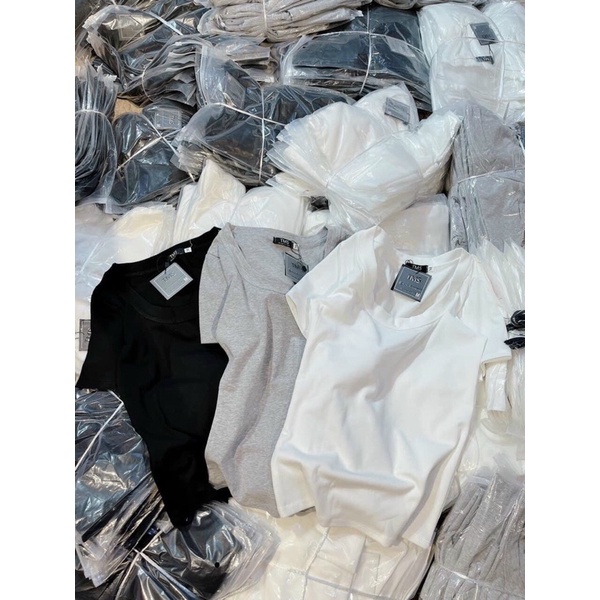 Áo thun nữ trơn màu tay ngắn dày dặn mịn mát