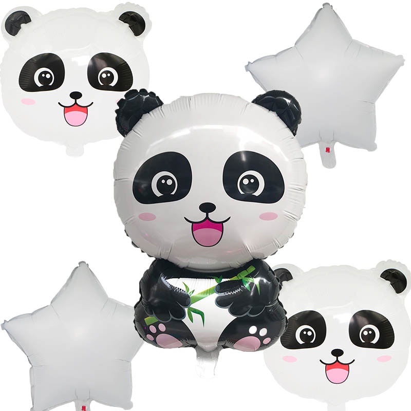 Động Vật Hoạt Hình 32 Inch Màu đen Số Lá Nhôm Bóng Bay Bộ Trang Trí Sinh Nhật Cho Trẻ Em Star Panda Kids