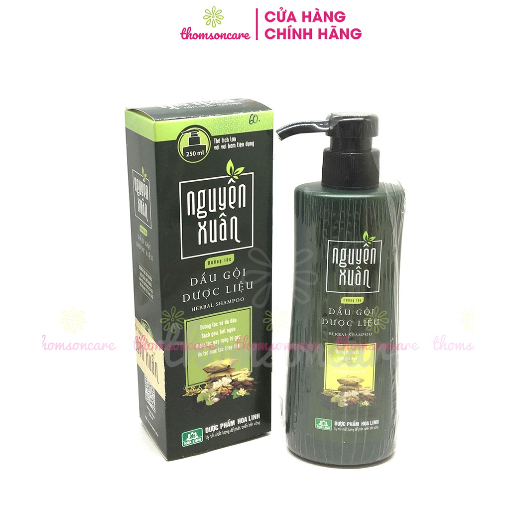 Dầu gội giảm gầu dược liệu Nguyên Xuân ngăn ngừa gàu, giảm ngứa - có vòi chai 250ml từ thảo dược