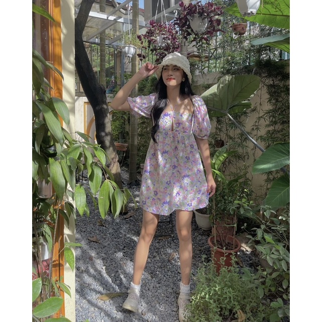 ĐẦM BABYDOLL THIẾT KẾ CUT OUT BUỘC CỔ FLOREST DRESS