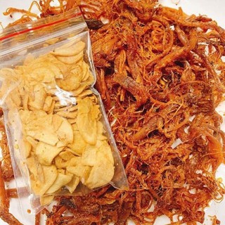 Heo khô cháy tỏi nhà làm hộp 500g.
