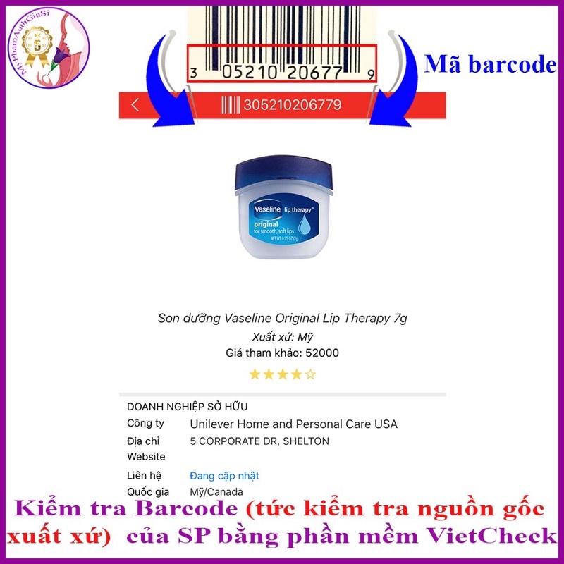 [ Hàng Auth] ]Sáp Dưỡng Ẩm Vaseline Mỹ -Dưỡng Ẩm Môi và Da -Dưỡng Môi 7g