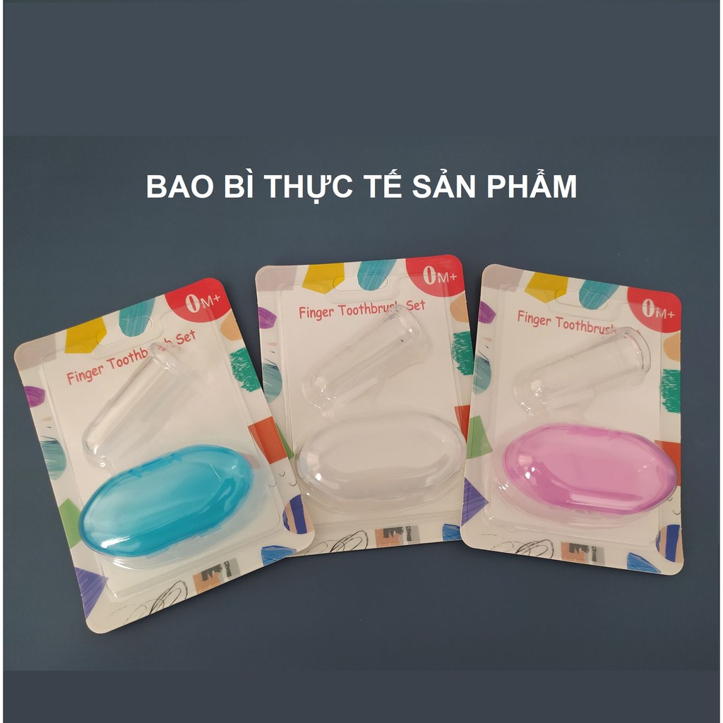 Bàn chải đánh răng silicone, rơ lưỡi silicon siêu mềm cho bé (kèm hộp) đã tiệt trùng.