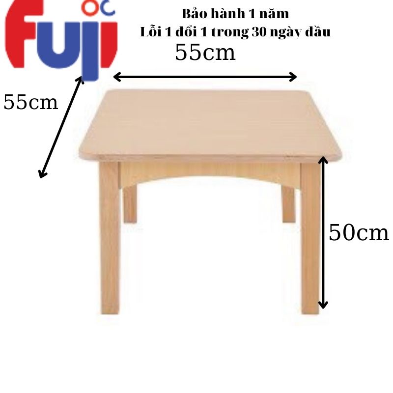 Bàn Gỗ Cho Trẻ Em, Bàn Montessori Gỗ Plywood An Toàn Cho Bé Phù Hợp Cho Các Bé 0-3 tuổi, 3-6 tuổi- FUJI Shop