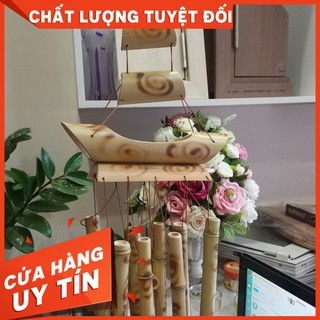 Chuông gió thuyền tre buồm tre nứa siêu rẻ