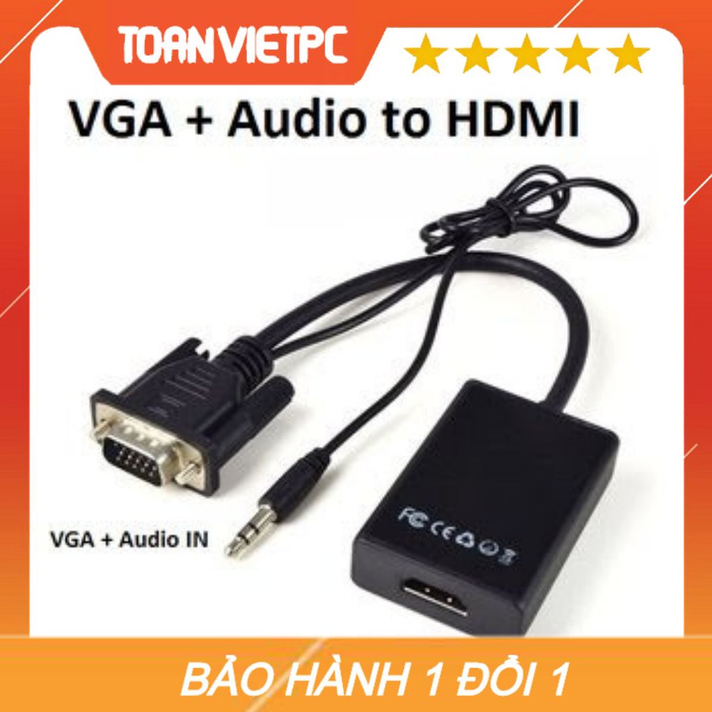 Cáp chuyển VGA sang HDMI có audio | VGA TO HDMI ADAPTER WITH AUDIO
