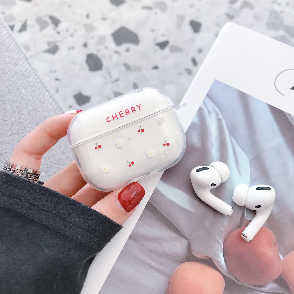 Vỏ Bảo Vệ Hộp Sạc Tai Nghe Bluetooth Airpods Bằng Tpu Trong Suốt Họa Tiết Cherry Ốp | BigBuy360 - bigbuy360.vn