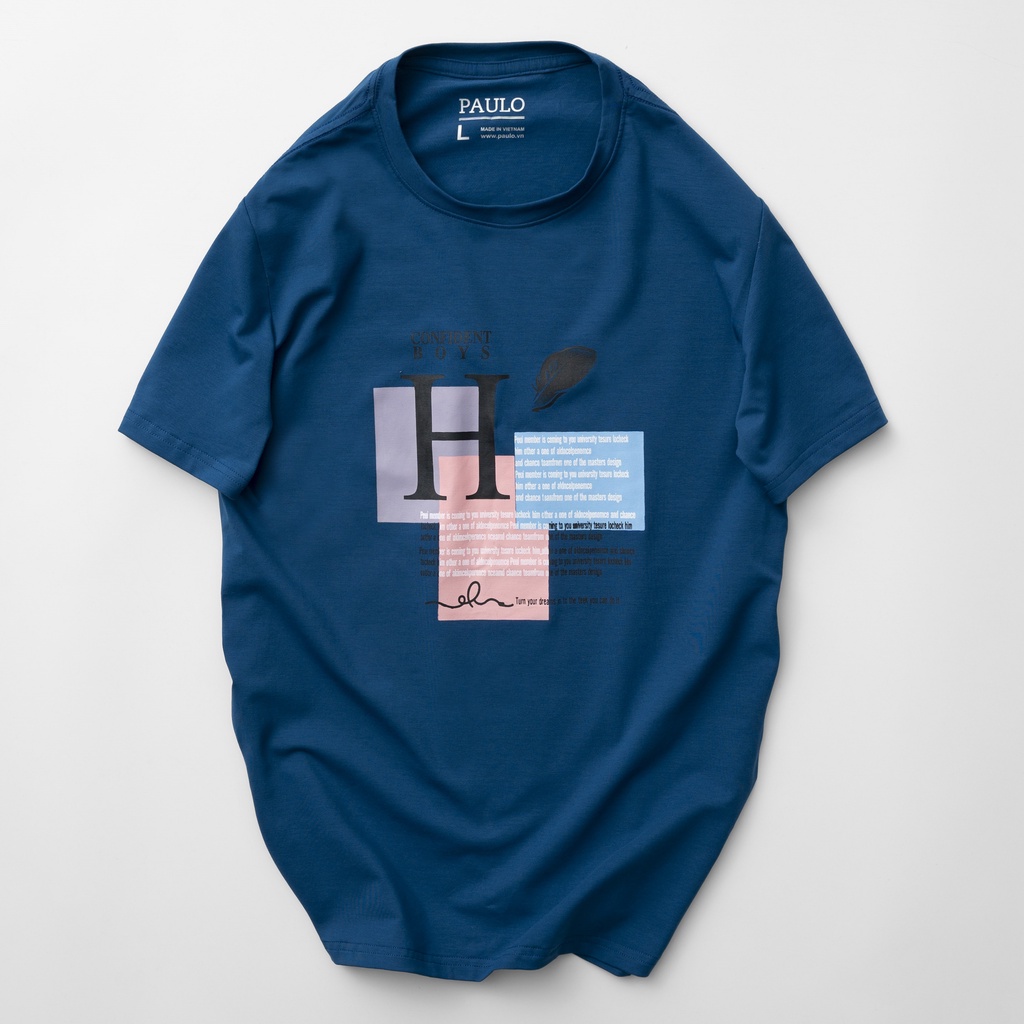 Áo thun nam cổ tròn PAULO HIKO vải Cotton lạnh co giãn,dày dặn, form Regular Fit | BigBuy360 - bigbuy360.vn