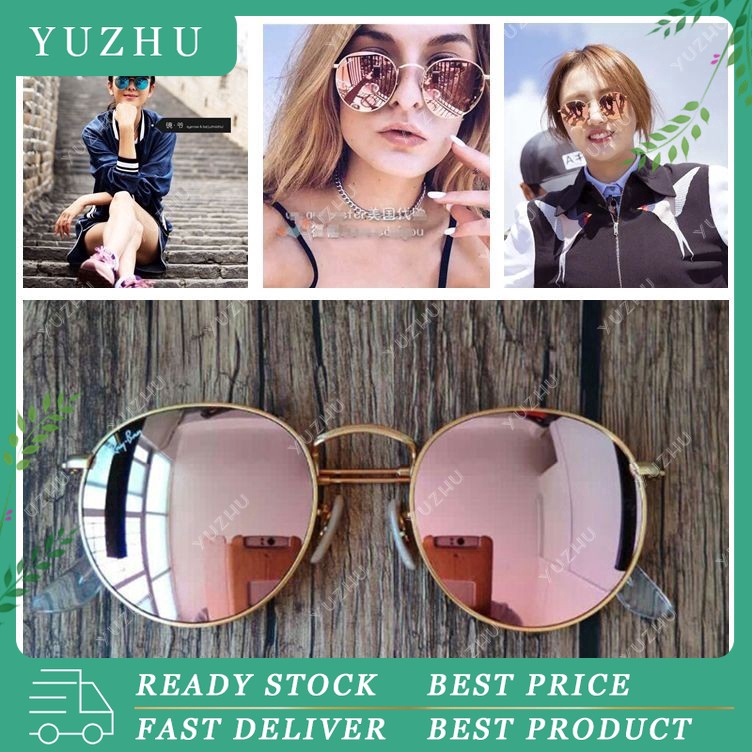 Kính râm chống tia UV gọng kim loại tròn phong cách retro cổ điển cho nam và nữ