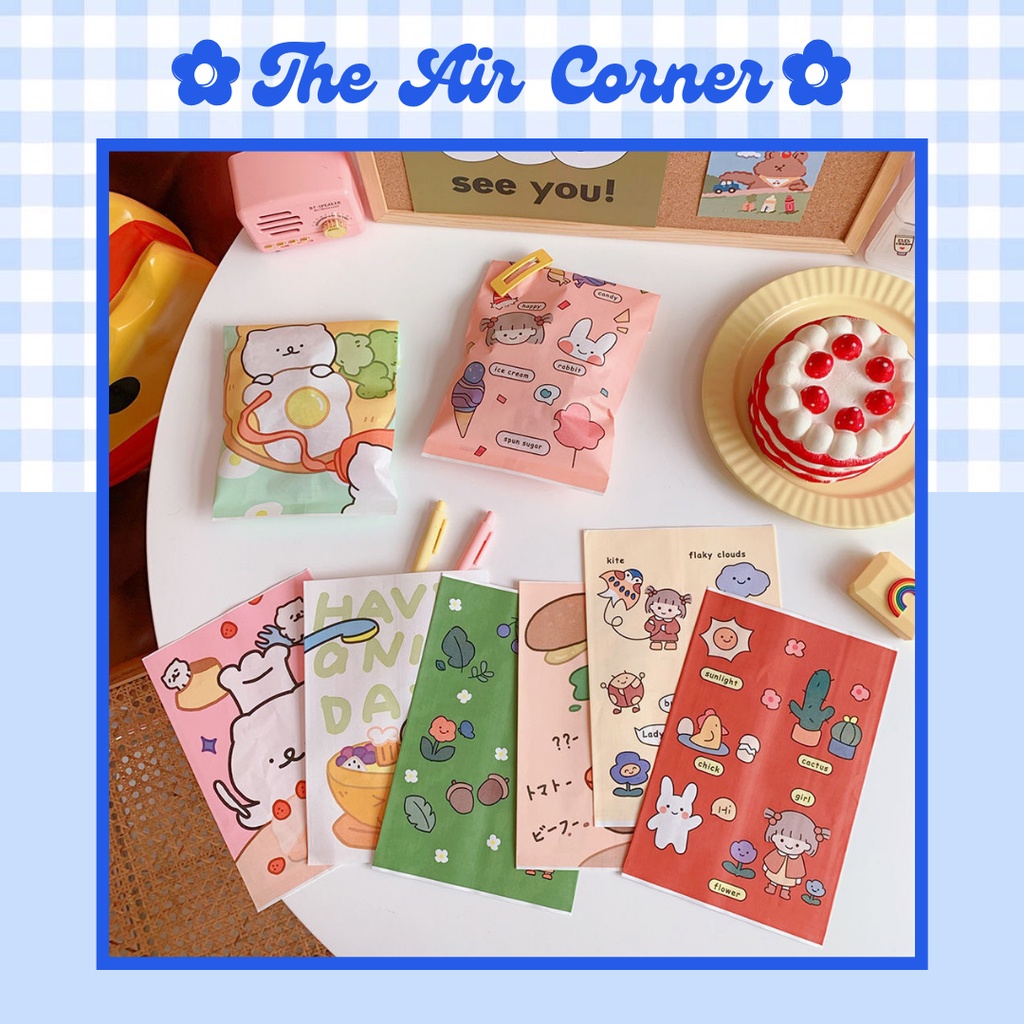 Túi giấy mini đựng quà tặng bánh kẹo scrunchies mỹ phẩm đồ nhỏ xinh xắn độc đáo cute hình em bé gấu thỏ The Air Corner