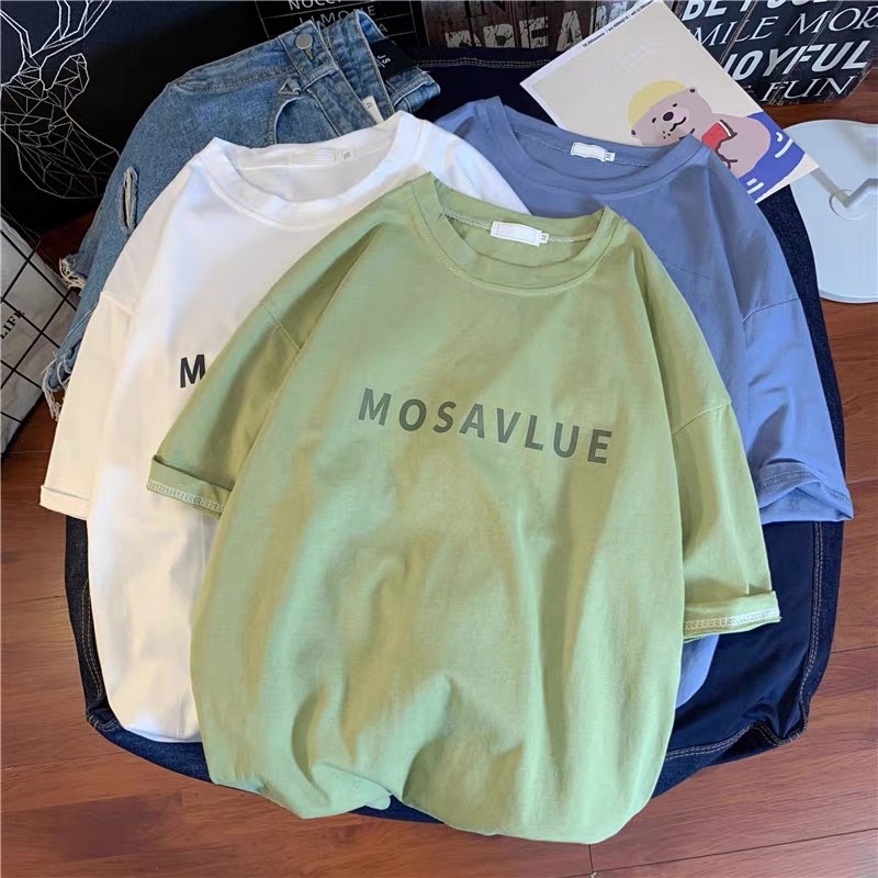 Áo thun cotton tay lỡ dáng rộng unisex freesize 38-65kg - mosavlue