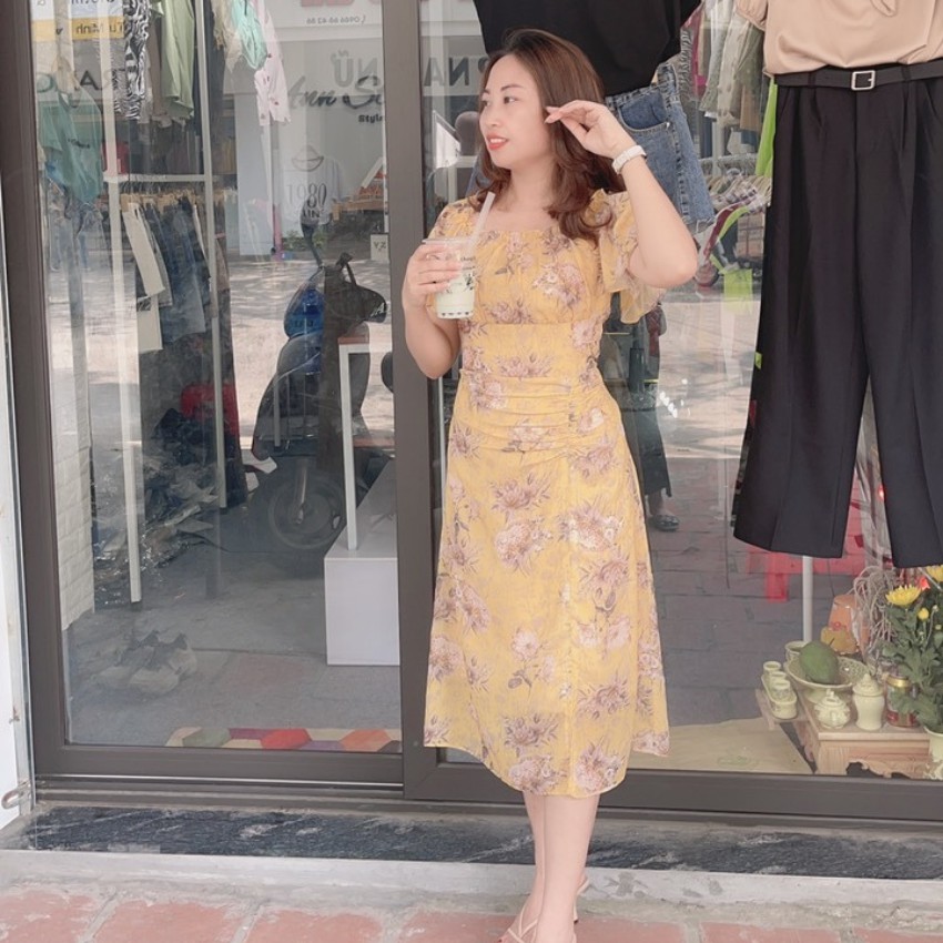 [Ảnh Thật Shop Tự chụp] Váy Hoa Dáng Dài Chất Liệu Lụa Cao Cấp Phong Cách Tiểu Thư Trang Nhã Thanh Lịch Mẫu Mới 2021