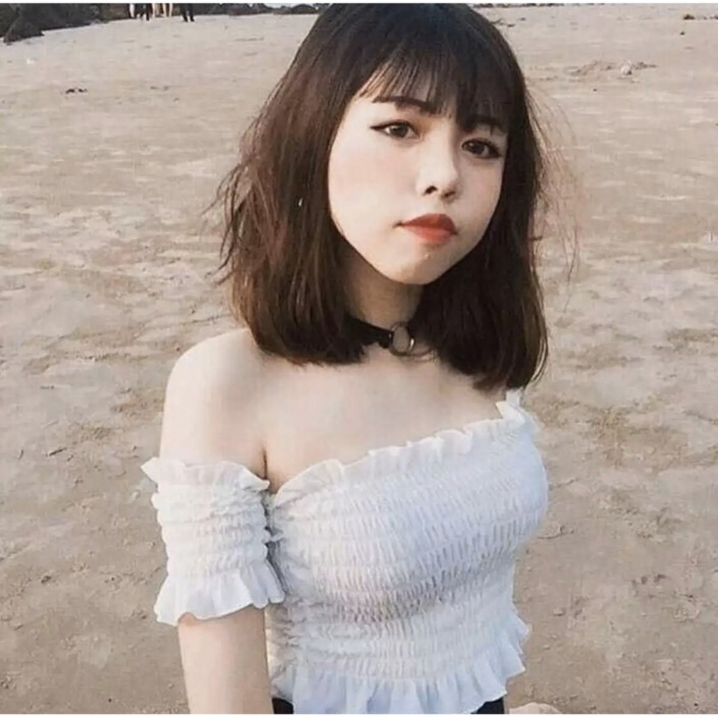 ÁO CROPTOP ÔM BODY NGẮN CO GIÃN - ÁO KIỂU CRT ULZANG NGẮN TAY VOAN TRƠN BASIC 115