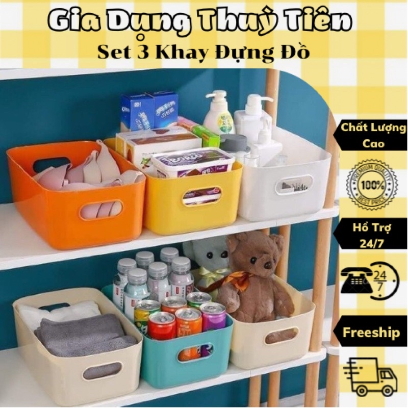 Set 3 khay đựng đồ đa năng