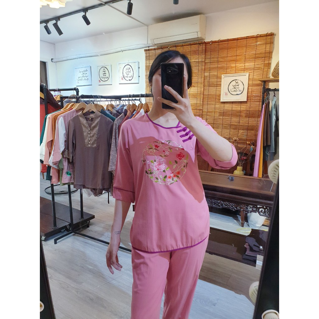 XẢ LỖ Bộ pháp phục nữ - quần áo phật tử vải cotton thun siêu mềm thoáng mát co giãn tốt - bộ đi lễ thiết kế An Viên
