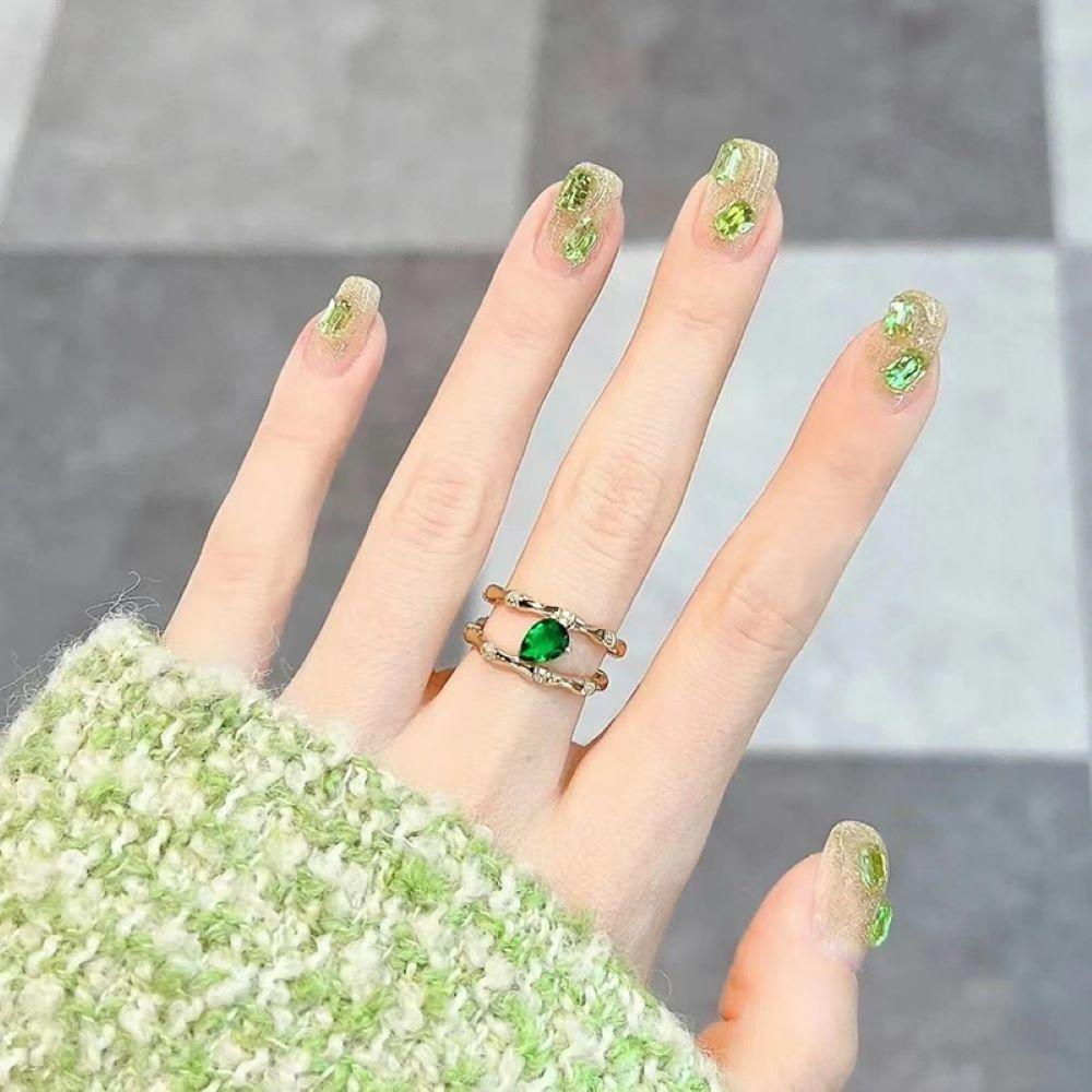 NIUYOU Móng Tay Giả Che Phủ Toàn Diện Màu Kẹo Đá