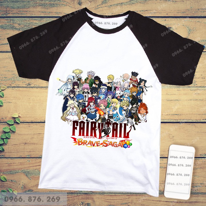 Áo thun cộc tay FAIRY TAIL theo yêu cầu cực chất
