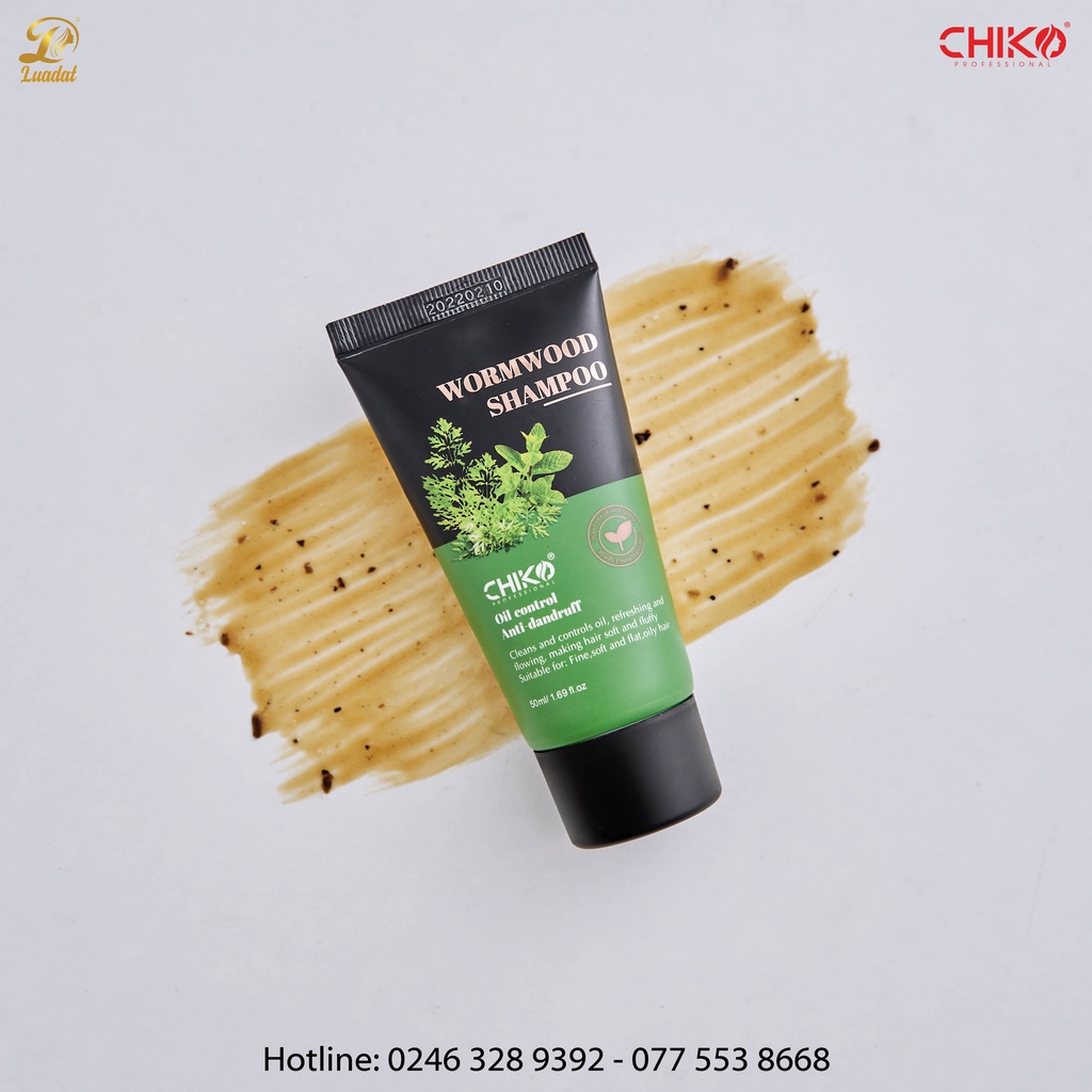 Dầu gội chiết xuất dược liệu nhân sâm, ngải cứu CHIKO sạch da đầu, ngăn ngừa rụng tóc 50ml 500ml