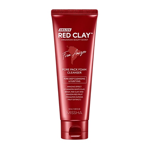 Sữa Rửa Mặt Đất Sét Missha Thu Nhỏ Lỗ Chân Lông  Amazon Red Clay Pore Pack Foam Cleanser 120ml