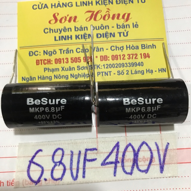 2 Tụ phân tần loa 6.8uf 400V