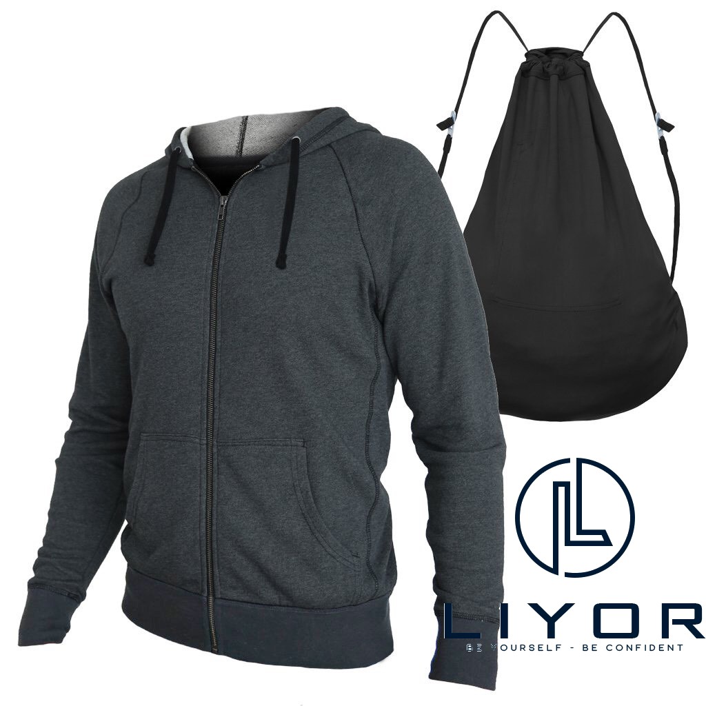 Áo khoác nỉ nam kiêm balo thiết kế độc đáo cao cấp thời trang nam Liyor - PAKN306