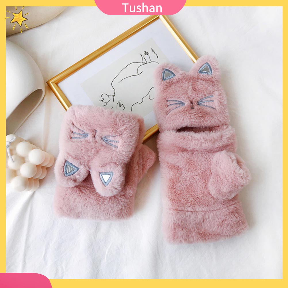 Đôi Găng Tay Hở Ngón Hình Mèo Đáng Yêu Cho Nữ