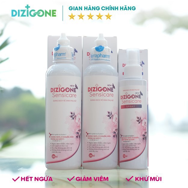 Dung dịch vệ sinh phụ nữ Dizigone Sensicare - Hết ngứa, giảm viêm, nhiễm, nấm, ngứa, khử mùi hôi chỉ sau 2 ngày