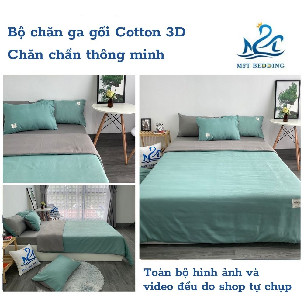 Bộ chăn ga gối Cotton TC M2T BEDDIND Luxury chăn chần bông thông minh drap giường đủ kích thước đệm và màu sắc