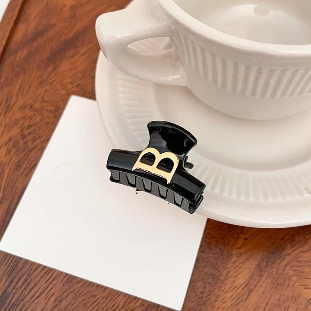 Kẹp Tóc Càng Cua Mini Bằng Acrylic In Họa Tiết Chữ B Sáng Tạo Cho Nữ VANES1