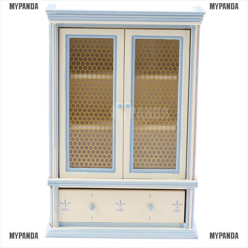 Mô hình tủ bếp màu trắng tỉ lệ 1:12 dùng trang trí nhà búp bê