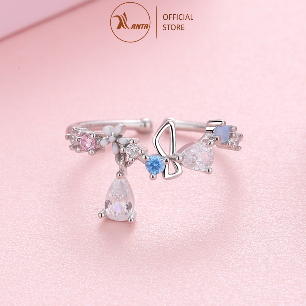 Nhẫn hoa, đính đá pha lê nhân tạo cá tính cho nữ ANTA Jewelry - ATJ7034