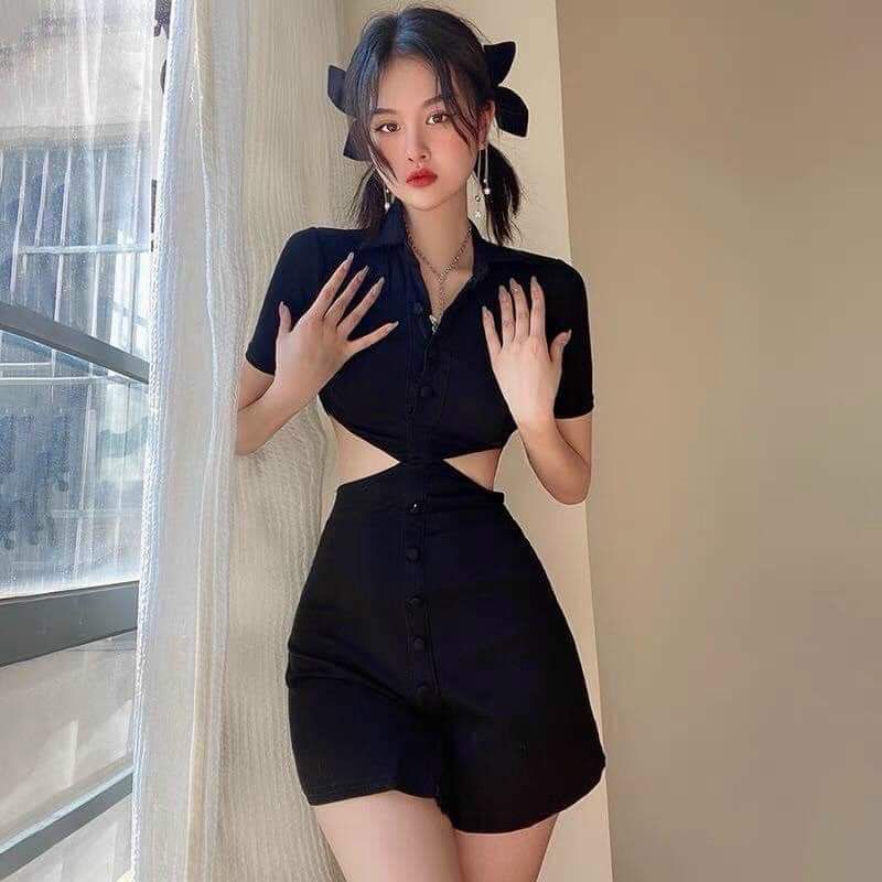 Đầm body cut cổ bẻ xinh big size