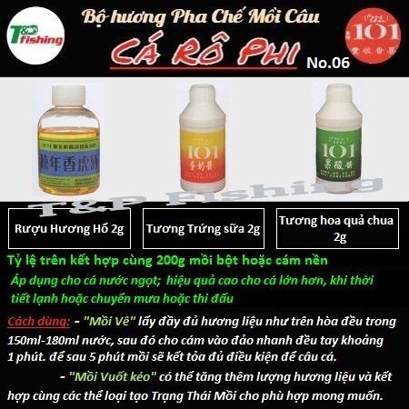 Bộ hương pha chế mồi câu cá Rô Phi 101 Đài Loan