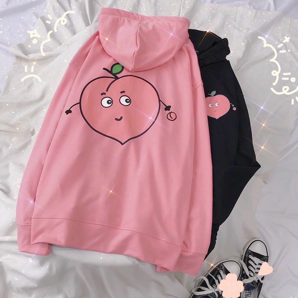 Áo khoác nỉ ngoại dày dặn quả bơ quả đào cute, áo khoác UNISEX  form đẹp màu sắc tươi tắn.