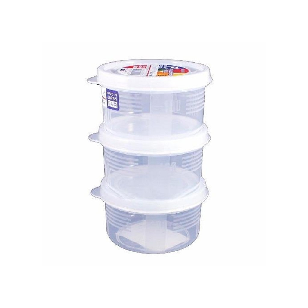 Set 3 hộp nhựa tròn Nakaya đựng nước chấm, gia vị nắp kín 180ml Nhật Bản - Tetuchan Store
