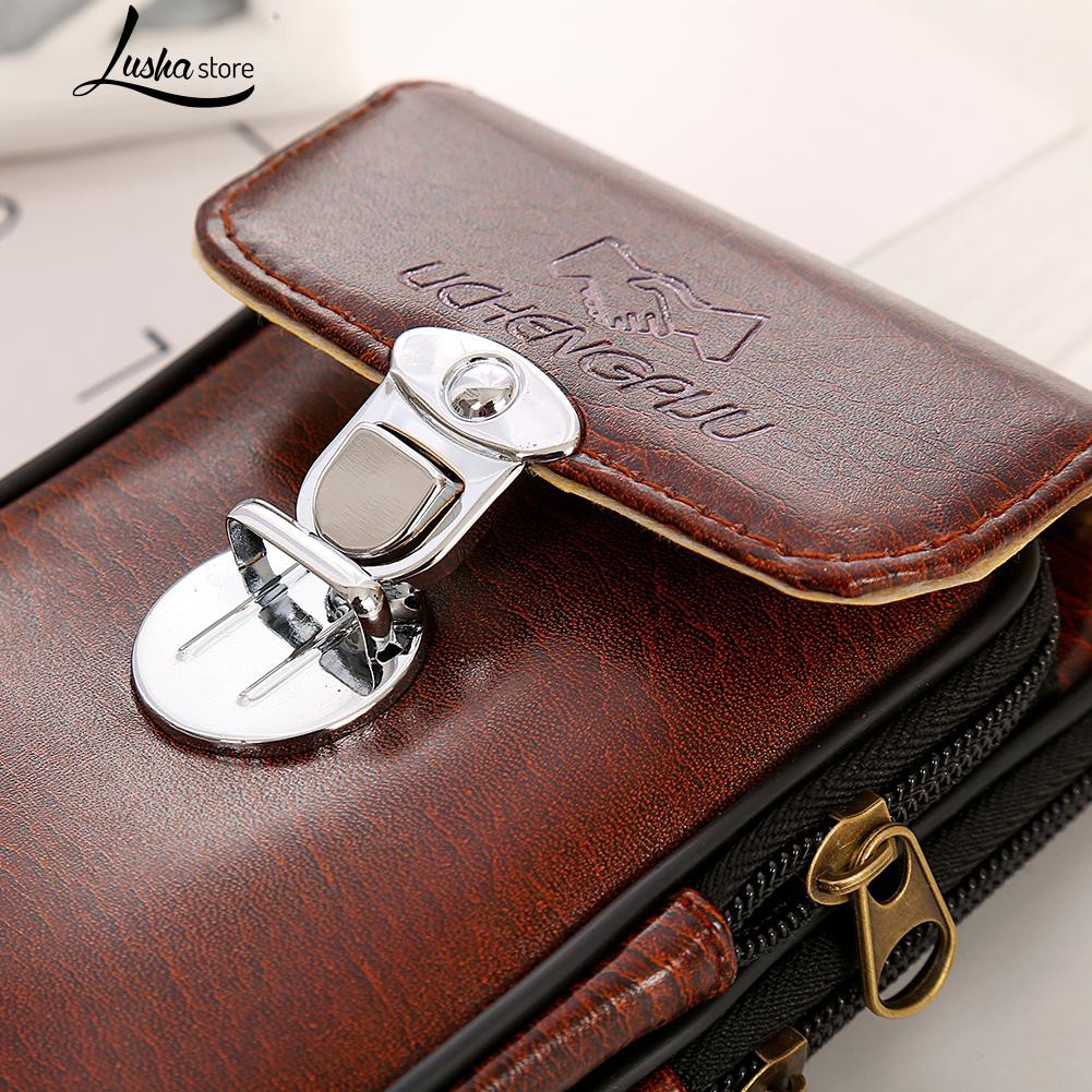 Im Lặng👔Túi Đựng Điện Thoại Đeo Thắt Lưng Bằng Da pu Hai Lớp Cao Cấp Đơn Giản Cho Nam | BigBuy360 - bigbuy360.vn